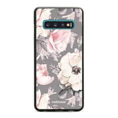 Mobiwear Prémiový lesklý kryt Glossy na mobil Samsung Galaxy S10 - G034G - Květy na šedém pozadí