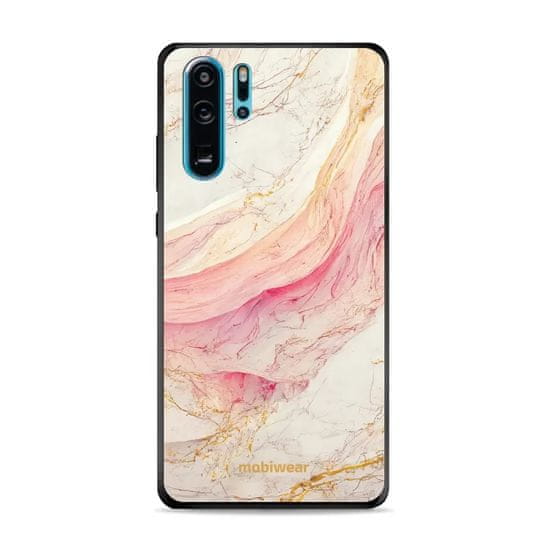 Mobiwear Prémiový lesklý kryt Glossy na mobil Huawei P30 Pro - G027G - Růžový a zlatavý mramor