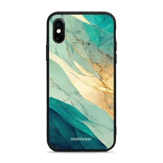 Mobiwear Prémiový lesklý kryt Glossy na mobil Apple iPhone XS - G024G - Zlatavý a zelenkavý mramor