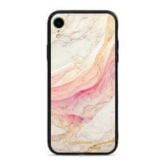 Mobiwear Prémiový lesklý kryt Glossy na mobil Apple iPhone XR - G027G - Růžový a zlatavý mramor