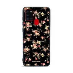 Mobiwear Prémiový lesklý kryt Glossy na mobil Samsung Galaxy A21S - G039G - Květy na černé