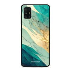 Mobiwear Prémiový lesklý kryt Glossy na mobil Samsung Galaxy A71 - G024G - Zlatavý a zelenkavý mramor