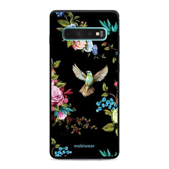 Mobiwear Prémiový lesklý kryt Glossy na mobil Samsung Galaxy S10 Plus - G041G - Ptáček a květy