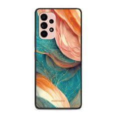 Mobiwear Prémiový lesklý kryt Glossy na mobil Samsung Galaxy A53 5G - G025G - Azurový a oranžový mramor