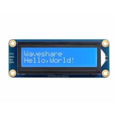 Waveshare Zobrazovací modul LCD1602 bílý text s modrým pozadím I2C