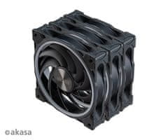 Akasa přídavný ventilátor SOHO AR LED 12 cm RGB 3 ks