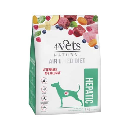 4VETS AIR DRIED NATURAL VETERINARY EXCLUSIVE HEPATIC 1kg sušené krmivo pro psy s onemocněním jater