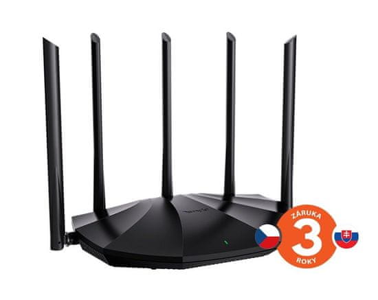 Tenda TX2 Pro AX1500 WiFi6 Router, 1x GWAN, 3x GLAN, IPv6, 5x 6dBi anténa, WPA3, CZ App