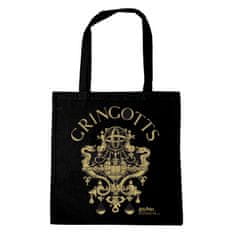 CurePink Shopping taška na rameno Harry Potter: Erb Gringottovy banky (38 x 42 cm) bavlna