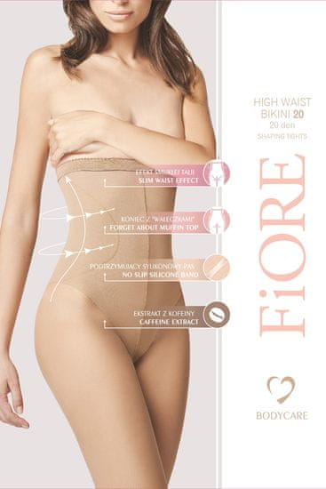 Fiore Fiore High Waist Bikini 20 den M5218 kolor:light natural