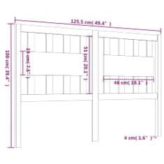 Vidaxl Čelo postele 125,5 x 4 x 100 cm masivní borovice