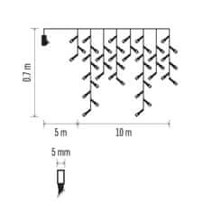 Emos EMOS LED vánoční rampouchy, 10 m, venkovní i vnitřní, teplá bílá, programy D4CW03