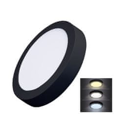 Solight Solight LED mini panel CCT, přisazený, 18W, 1530lm, 3000K, 4000K, 6000K, kulatý, černá barva WD172-B