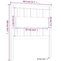 Vidaxl Čelo postele medově hnědé 80,5 x 4 x 100 cm masivní borovice