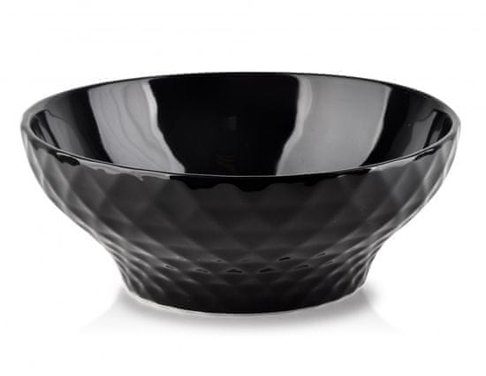 Affekdesign Porcelánová miska DIAMENT BLACK 17,5 x 7 cm černá