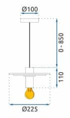 Tutumi Závěsná lampa La Belle XXXIII černá/stříbrná