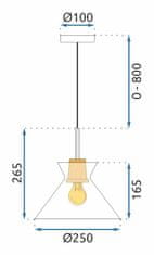 Tutumi Závěsná lampa La Belle XXIV černá/bambus