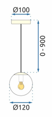 Tutumi Závěsná lampa La Belle XXXVI zlatá/bílá