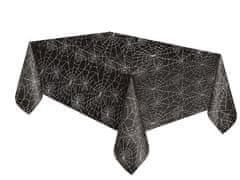 Unique Plastový ubrus černý Pavučina 137x274cm