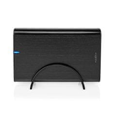 Nedis HDDE35410BK externí box pro pevný disk 3.5" SATA II, USB-C, 5 Gbps, hliník, černá