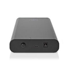 Nedis HDDE35410BK externí box pro pevný disk 3.5" SATA II, USB-C, 5 Gbps, hliník, černá