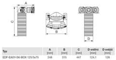Soler&Palau EDF-EASY-SK-BOX 125/3x75 – distribuční box pro koncové elementy vzduchotechnického systému ED Flex System EASY, průměr ø 125 mm a 3x75 mm