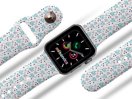 VšeNaMobily.cz Apple watch řemínek Bršlice modrá - Bílá - 38/40/41mm