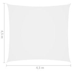 Greatstore Stínící plachta oxfordská látka čtvercová 4,5 x 4,5 m bílá
