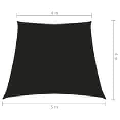Greatstore Stínící plachta oxfordská látka lichoběžníková 4/5 x 4 m černá