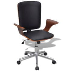 Greatstore Otočná kancelářská židle Bentwood s koženkovým čalouněním