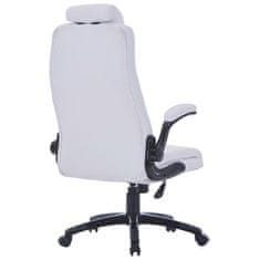 Vidaxl Kancelářská židle nastavitelná bílá umělá kůže