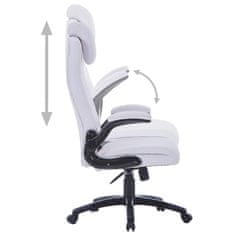 Vidaxl Kancelářská židle nastavitelná bílá umělá kůže