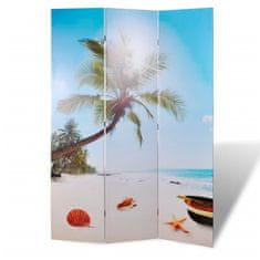 shumee vidaXL Skládací zástěna, 120x170 cm, motiv pláže