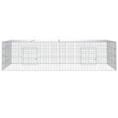 Greatstore 2dílná klec pro králíka 220 x 110 x 55 cm pozinkované železo