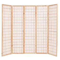 Greatstore Skládací 5dílný paraván v japonském stylu 200 x 170 cm přírodní