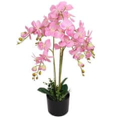 Greatstore Umělá rostlina orchidej s květináčem 75 cm růžová