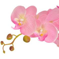 Greatstore Umělá rostlina orchidej s květináčem 75 cm růžová