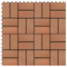 Vidaxl 22 ks terasové dlaždice 30 x 30 cm 2 m2 WPC teakový odstín