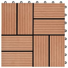 Vidaxl 22 ks terasové dlaždice 30 x 30 cm 2 m2 WPC teakový odstín