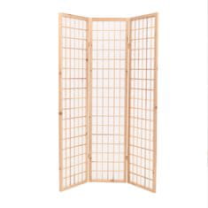 Greatstore Skládací 3dílný paraván v japonském stylu 120 x 170 cm přírodní