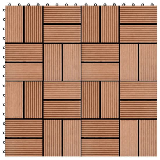 Petromila 22 ks terasové dlaždice 30 x 30 cm 2 m² WPC hnědé