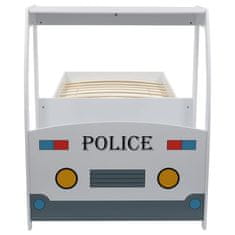 Greatstore Dětská postel policejní auto s matrací 90 x 200 cm 7 zón H2 H3