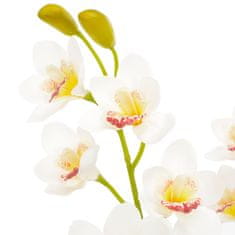 Greatstore Umělá rostlina orchidej s květináčem bílá 90 cm