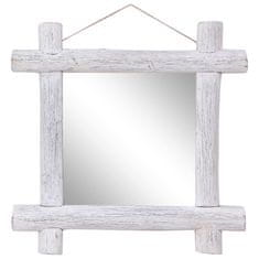 Greatstore Dřevěné zrcadlo bílé 70 x 70 cm masivní recyklované dřevo