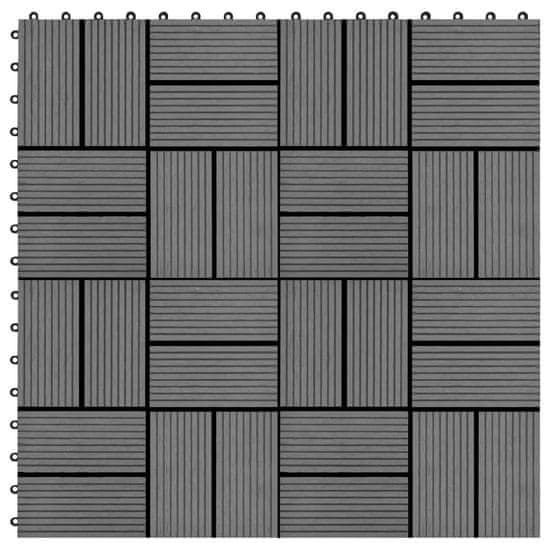 Vidaxl 22 ks terasové dlaždice 30 x 30 cm 2 m2 WPC šedé