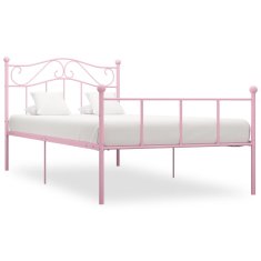 Greatstore Rám postele růžový kov 100 x 200 cm