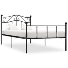 Vidaxl Rám postele černý kov 90 x 200 cm