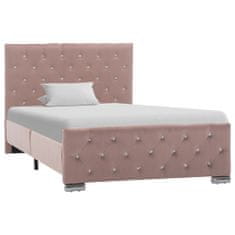 Greatstore Rám postele růžový textil 100 x 200 cm