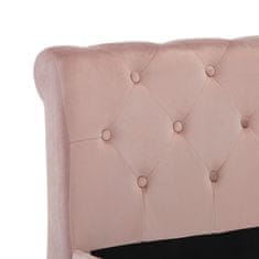 Vidaxl Rám postele růžový samet 140 x 200 cm