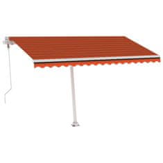 Vidaxl Volně stojící automatická markýza 450 x 300 cm oranžovohnědá